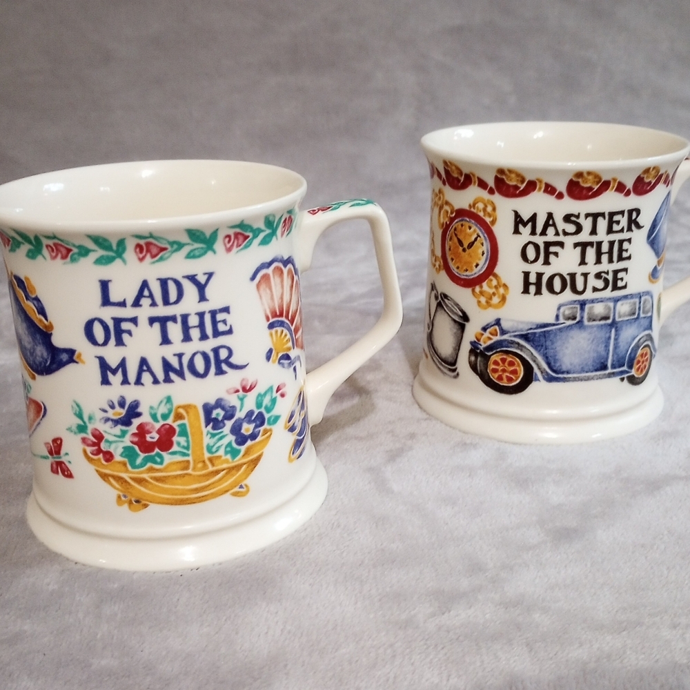 Vintage Lady of Manor Master of House Mugs England Downton Abbey